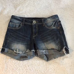 Denim Shorts with Frayed Edges
